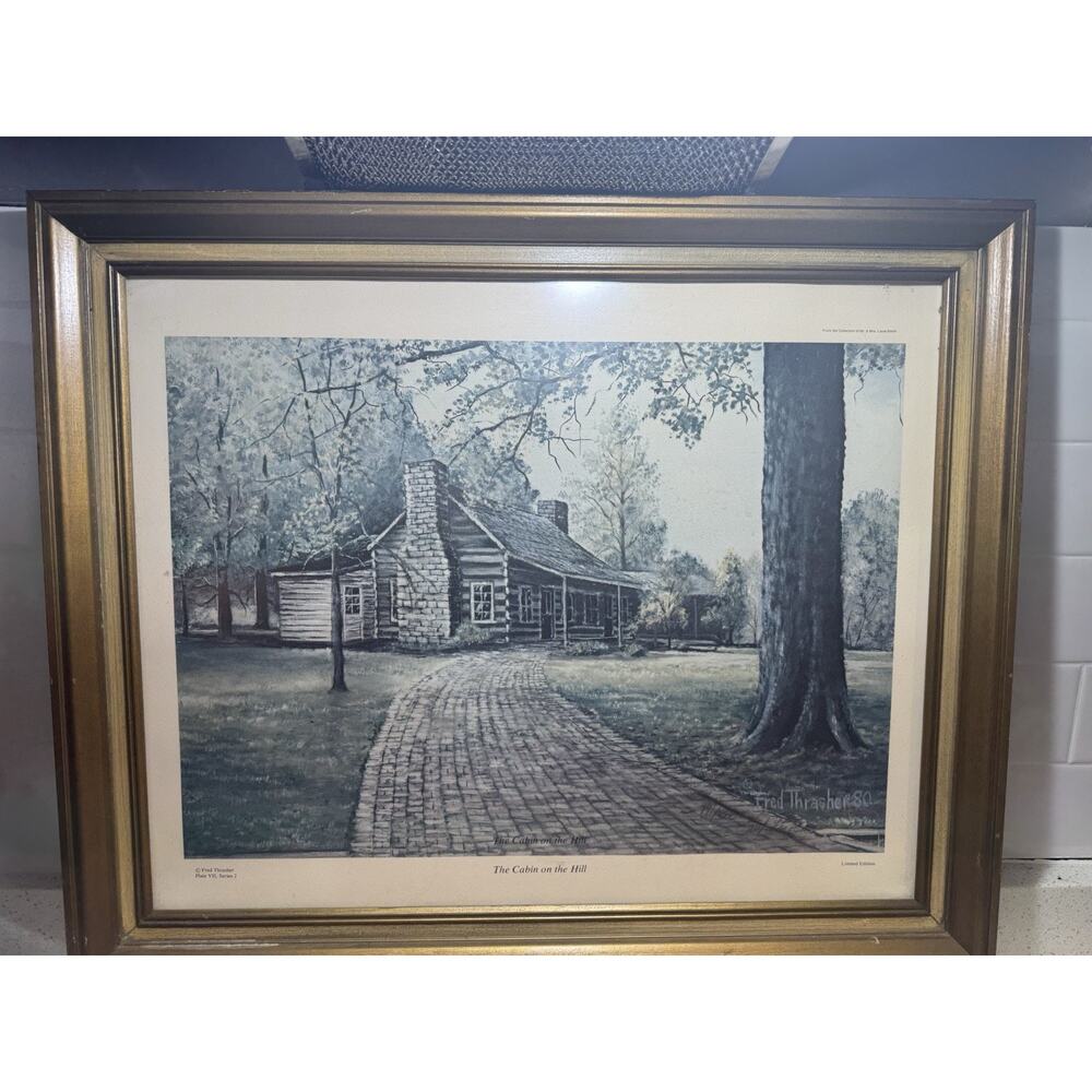Fred Thrasher “The Cabin On The Hill” 171/500 Limited Edition SIGNED & Framed